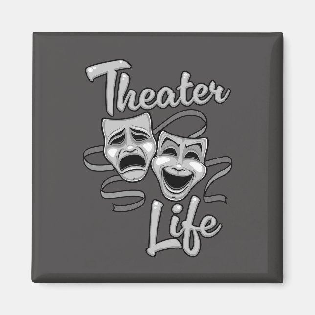 Theater Life Comedy och Tragedy Masks Magnet (Framsidan)