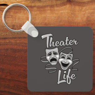 Theater Life Comedy och Tragedy Masks Nyckelring