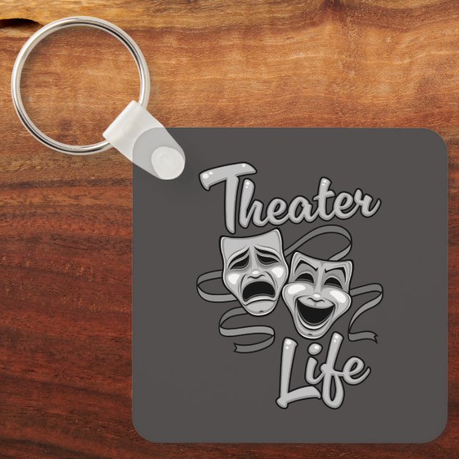 Theater Life Comedy och Tragedy Masks Nyckelring (Framsida)