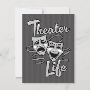 Theater Life Comedy och Tragedy Masks Vykort
