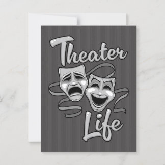 Theater Life Comedy och Tragedy Masks Vykort