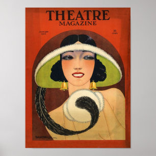 Theater Magazine Cover 1924 Vintage Deco Poster