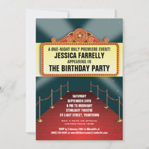 Theater Marquee Party Inbjudningar