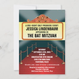 Theater Marquee Pub Bat mitzvah Inbjudningar