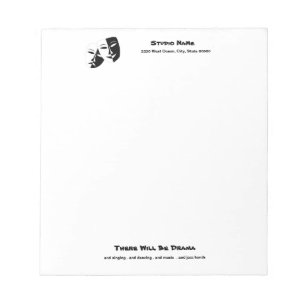 Theater Mask Comedy Tragedy Black White Anteckningsblock