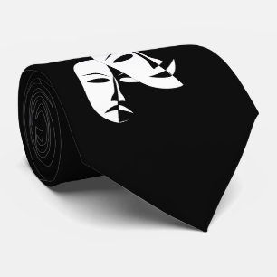 Theater Mask Comedy Tragedy Black White B Slips