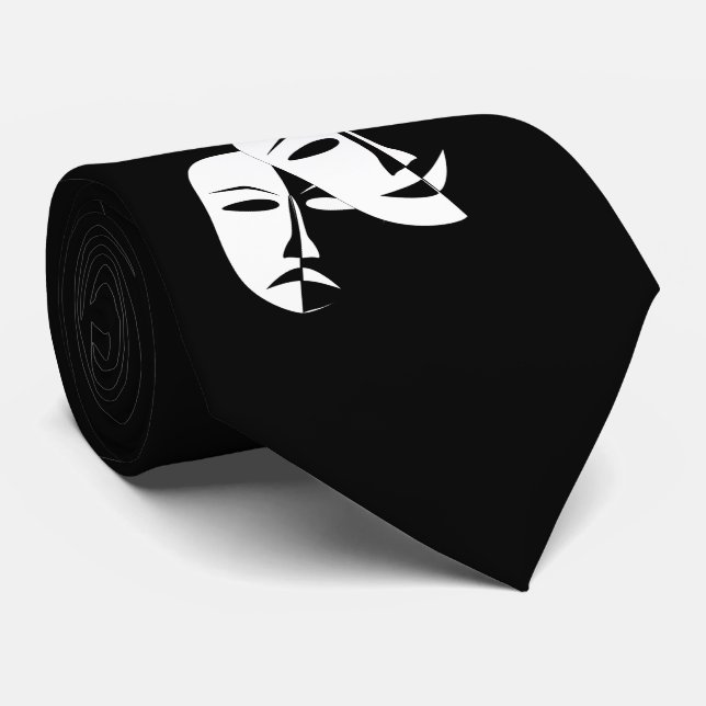 Theater Mask Comedy Tragedy Black White B Slips (Rullad)