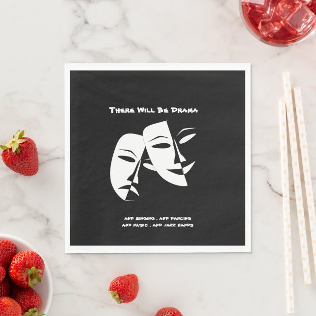 Theater Mask Comedy Tragedy Black White Drama Pappersservett (Insitu)