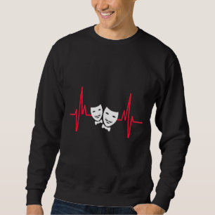 Theater Mask Drama Entertainment Broadway Musical Lång Ärmad Tröja