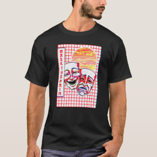 Theater Mask Vaporwave Aesthetic Drama Comedy och T Shirt