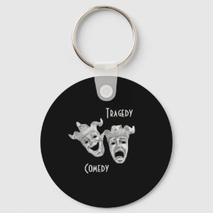 Theater Masks Comedy och Tragedy Black Nyckelring