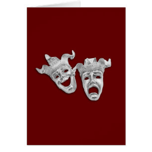 Theater Masks Comedy och Tragedy Hälsningskort