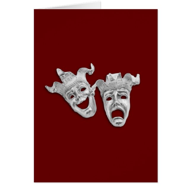 Theater Masks Comedy och Tragedy Hälsningskort (Framsidan)