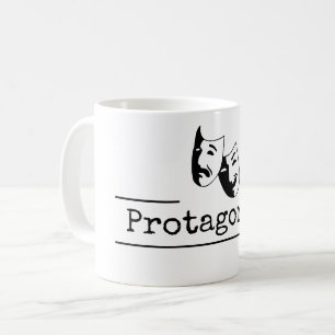 Theater Masks Drama Title [Protagonist] Kaffemugg