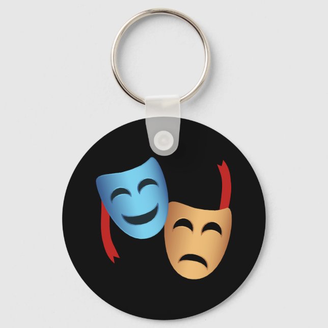 Theater Masks Emoji Theater Älskare Nyckelring (Framsida)