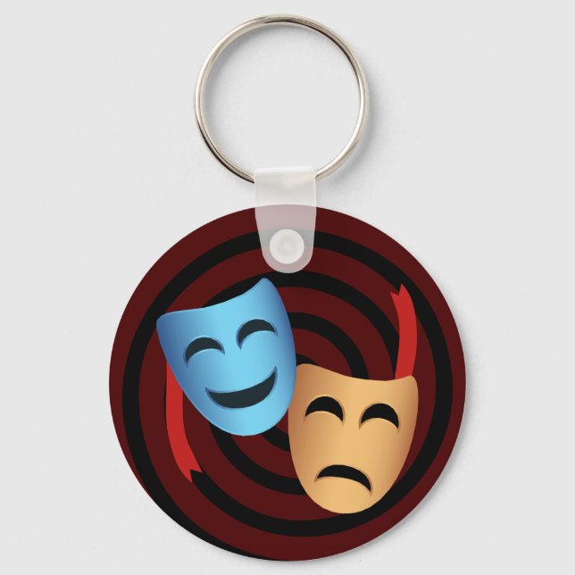 Theater Masks Emoji Theater Älskare Nyckelring (Framsida)