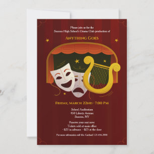 Theater Masks Inbjudningar