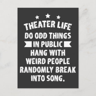 Theater Nerd Funny Musical Theater Thespian Vykort