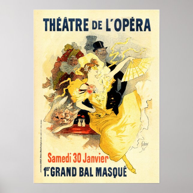 THEATER OPERA Cheret Paris-teaterannonsering Poster (Framsidan)