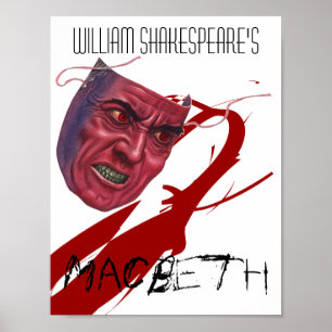 Theater Play Poster Macbeth av William Shakespeare