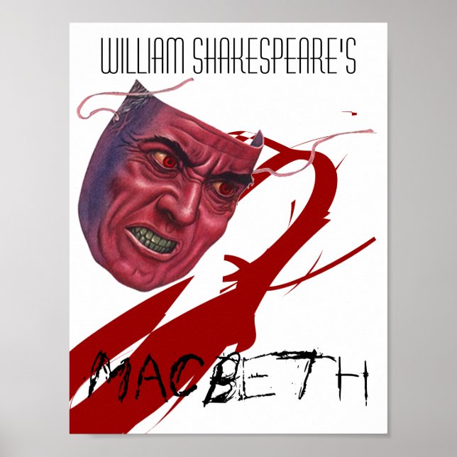 Theater Play Poster Macbeth av William Shakespeare (Framsidan)