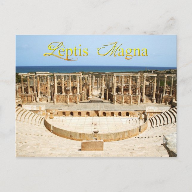 Theater Ruins vid Leptis Magna, Libyen Vykort (Framsida)