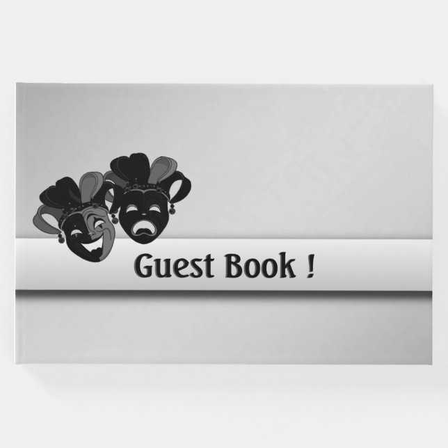 Theater Silver Skärm Masks Guest Bok (Framsida)