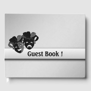 Theater Silver Skärm Masks Guest Bok