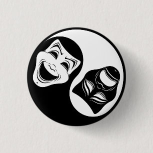 Theater Yin Yang Design - Comedy and Tragedy Masks Knapp