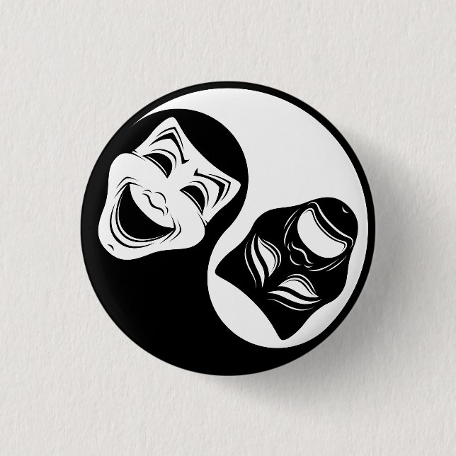 Theater Yin Yang Design - Comedy and Tragedy Masks Knapp (Framsida)
