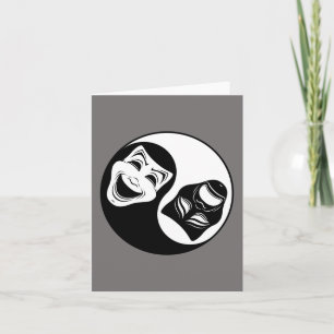 Theater Yin Yang Design - Comedy and Tragedy Masks Kort