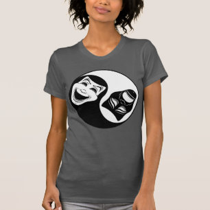Theater Yin Yang Design - Comedy and Tragedy Masks T Shirt