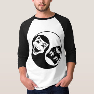 Theater Yin Yang Design - Comedy and Tragedy Masks T Shirt