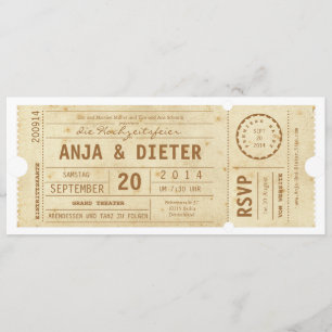 Theaterkarte Hochzeitseinladung Inbjudningar