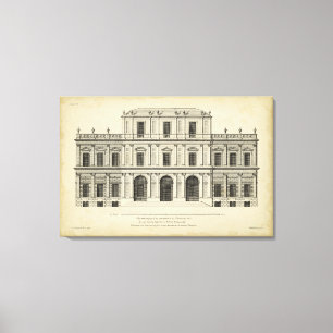 Theator Stil Façade av Colen Campbell Canvastryck