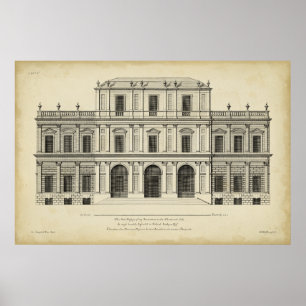 Theator Stil Façade av Colen Campbell Poster