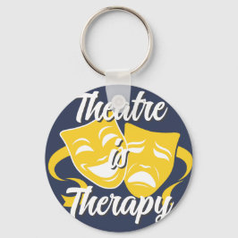 Theatre is Therapy Comedy Tragedy Masks Keychain Nyckelring