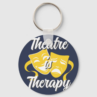 Theatre is Therapy Comedy Tragedy Masks Keychain Nyckelring