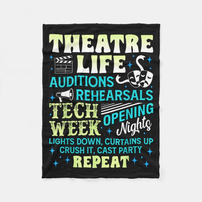 Theatre Nerd Actor Funny Musical Theater Geek Thes Fleecefilt (Framsidan)