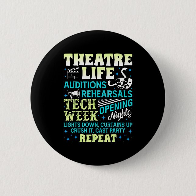 Theatre Nerd Actor Funny Musical Theater Geek Thes Knapp (Framsida)
