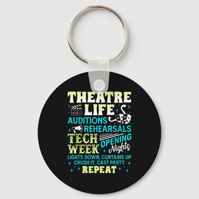 Theatre Nerd Actor Funny Musical Theater Geek Thes Nyckelring (Framsida)