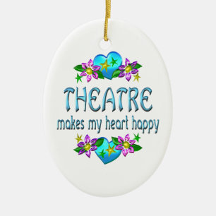 Theatrehjärtalycklig Julgransprydnad Keramik