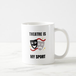 Theatren är min sport - mugg för dramaGeekkaffe