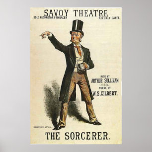 Theatren London 1884 för trollkarl~-Savoy Poster