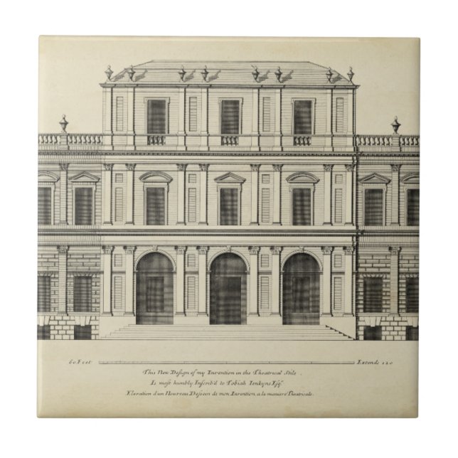 Theatrical Stil Façade av Colen Campbell Kakelplatta (Framsidan)