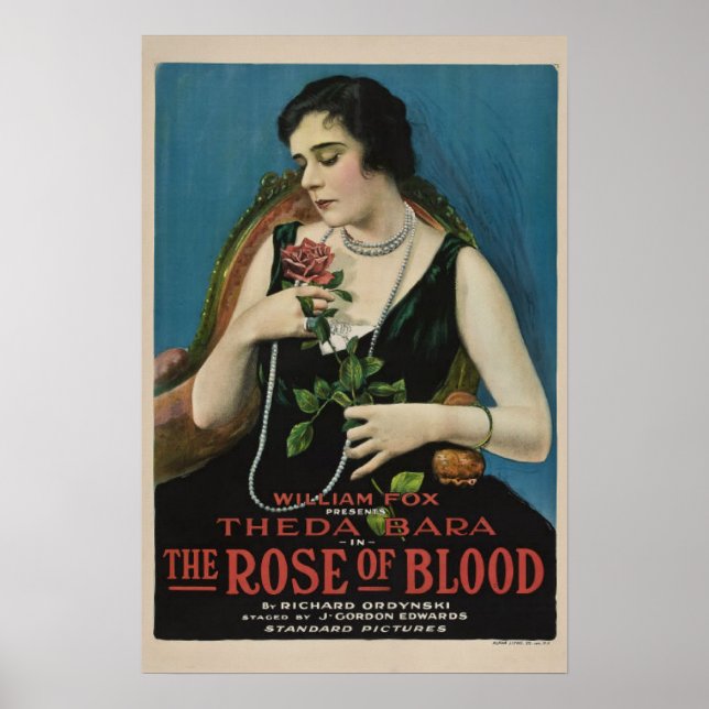 Theda Bara Ro i Blood Movie Poster (Framsidan)