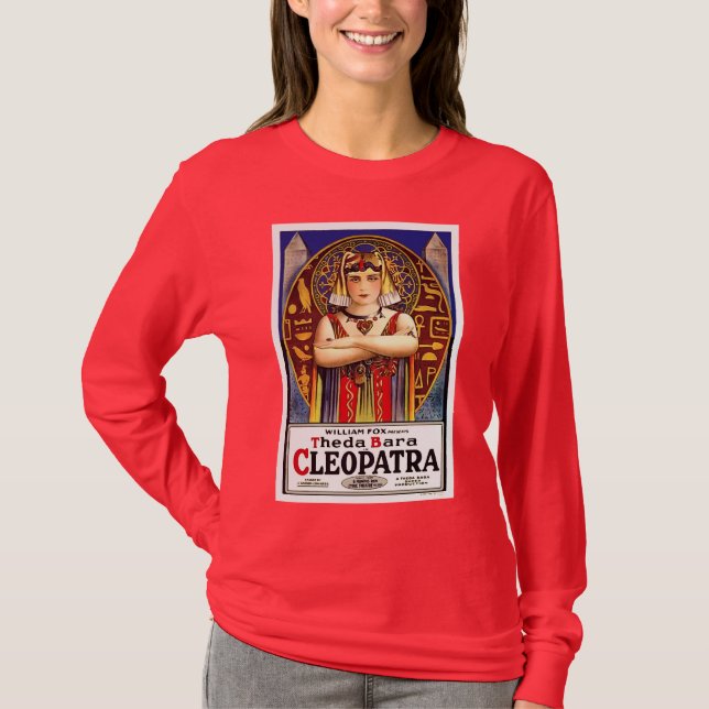 Theda Bara som Cleopatra Vintage Movie Tee Shirt (Framsida)