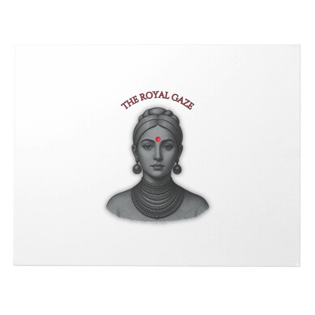 Thee Royal Gaze - Indisk Drottning Linje Konst Anteckningsblock (Framsida)