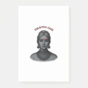 Thee Royal Gaze - Indisk Drottning Linje Konst Post-it Block