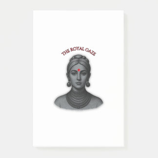 Thee Royal Gaze - Indisk Drottning Linje Konst Post-it Block